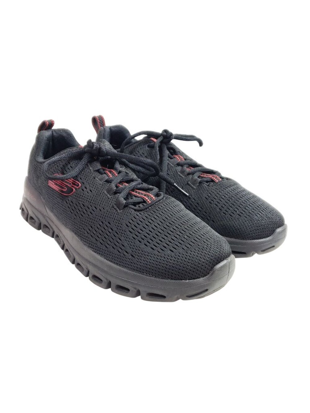 Skechers Men's Size 9 Glide-Step Fasten Up Black Mesh Athletic Sneakers - Picture 1 of 9
